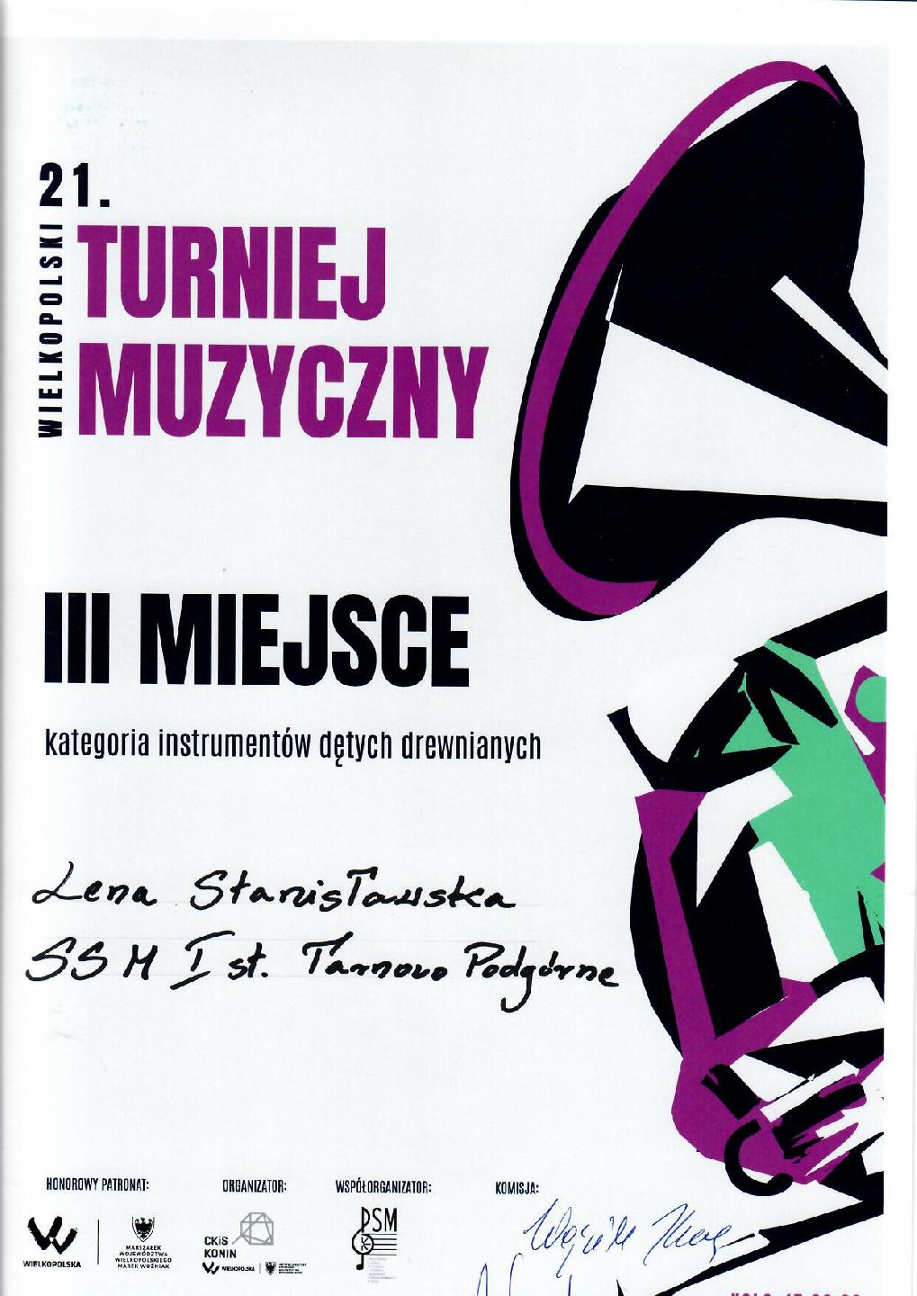 21. Wielkopolski Turniej Muzyczny w Kole 17 III 2023