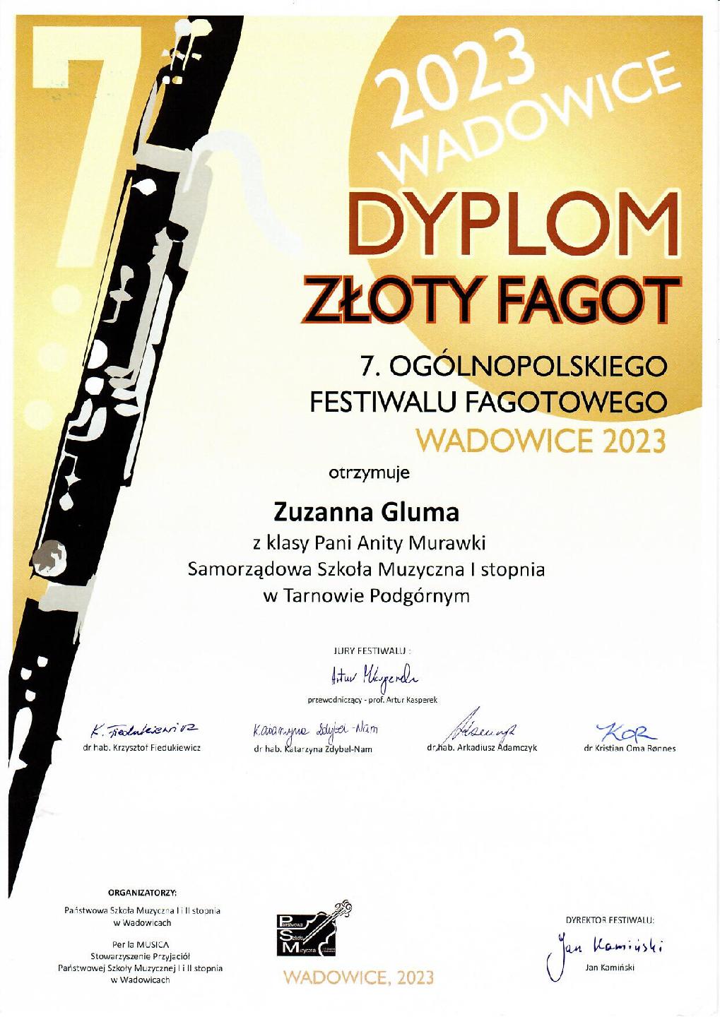 7 Ogólnopolski Festiwal Fagotowy w Wadowicach 13-15 I 2023
